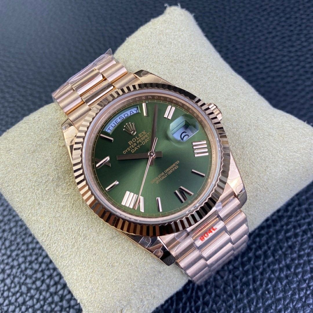 (클린) 롤렉스 데이데이트 40mm 올리브그린 로즈골드 금통