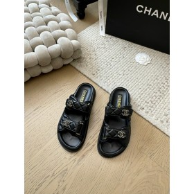 샤넬 24SS 클래식 CC로고 벨크로 뮬 슬리퍼