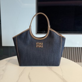 미우미우 여성 숄더백 아이비 토트백 데님